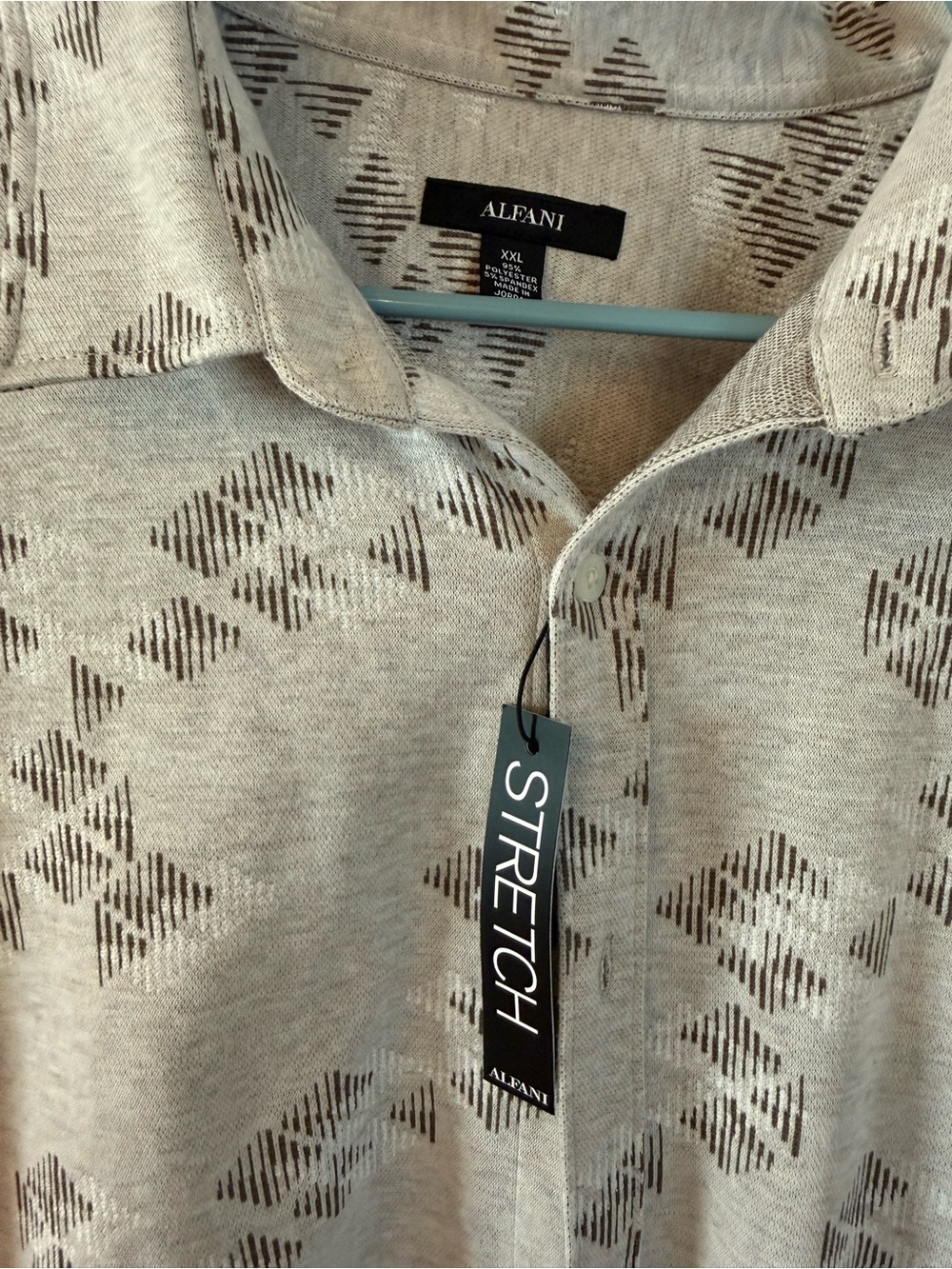 XXL NWT Alfani Light Gray Geometric Button-Up Cardigan Sweater - Picture 3 of 5